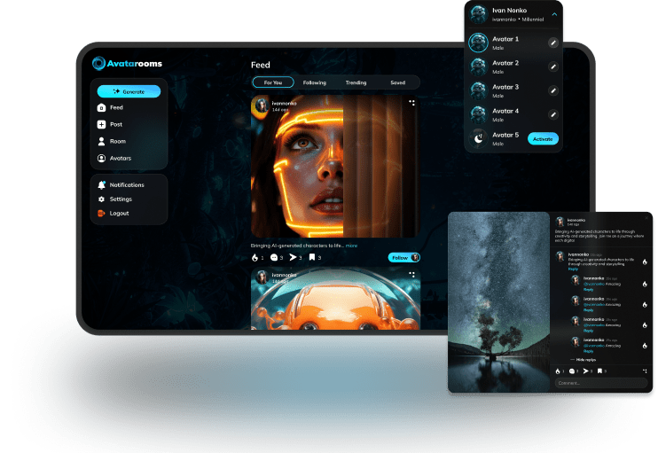 Avatarooms app preview